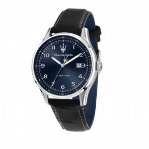 SORPASSO 42MM 3H BLUE DIAL BLACK STRAP