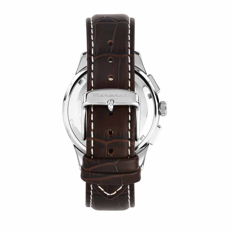 SORPASSO 42MM CHRO BEIGE DIAL BROWN ST - Imagen 3