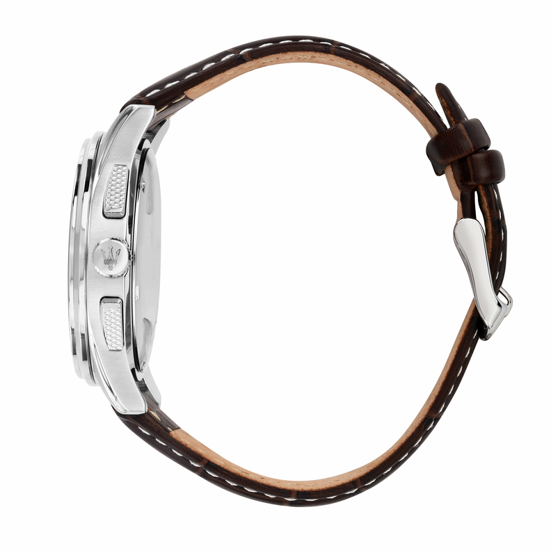 SORPASSO 42MM CHRO BEIGE DIAL BROWN ST - Imagen 2