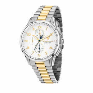 SORPASSO 42MM CHR W/SILVER DIAL SS+YG BR