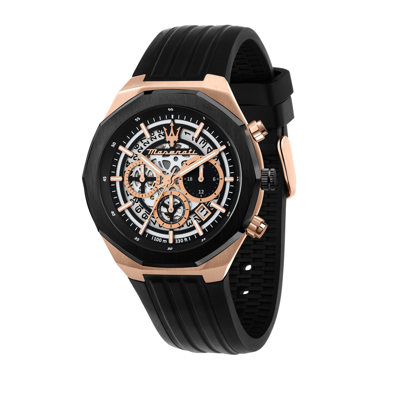 STILE 45MM CHR BLK+SILVER DIAL BLK SIL S