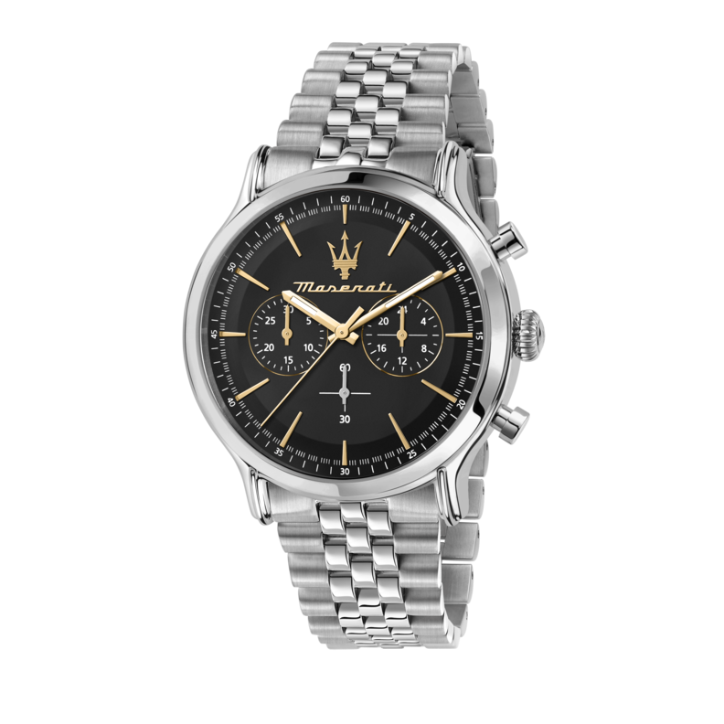 EPOCA 42MM CHR BLACK DIAL BR SS