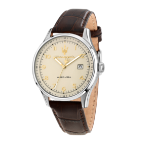 SORPASSO 42MM 3H IVORY DIAL BROWN ST