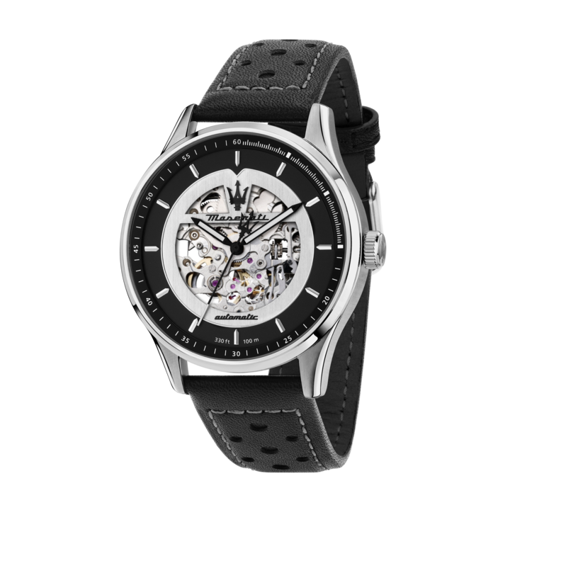SORPASSO 42MM AUT BLK/SIL DIA BLACK ST
