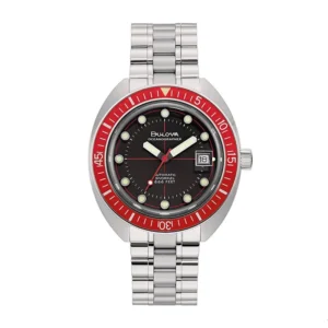 Bulova Sutton 96B343 Hombre Automático Open Heart Acero Inoxidable Esfera Negra 43 mm