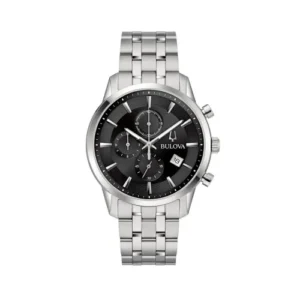 Bulova Sutton Chronograph 96B412 Hombre Cuarzo Acero Inoxidable Esfera Negra 41 mm
