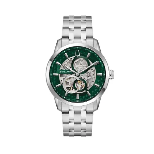 Bulova Sutton 96A329 Hombre Automático Skeleton Acero Inoxidable Esfera Verde 40 mm