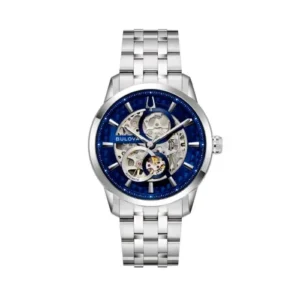 Bulova Sutton 96A331 Hombre Automático Skeleton Acero Inoxidable Esfera Azul 40 mm