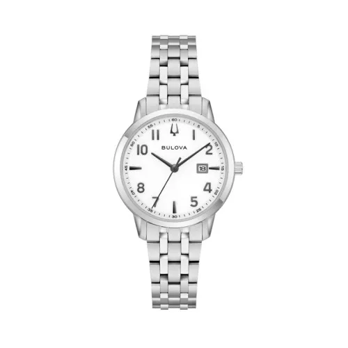 Bulova Sutton 96M174 Mujer Cuarzo Acero Inoxidable Esfera Blanca 31 mm