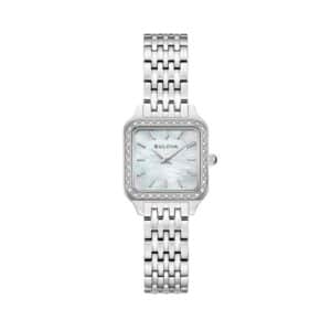 Bulova Sutton 96R256 Mujer Cuarzo Acero Inoxidable Esfera Nácar con Diamantes 23 mm