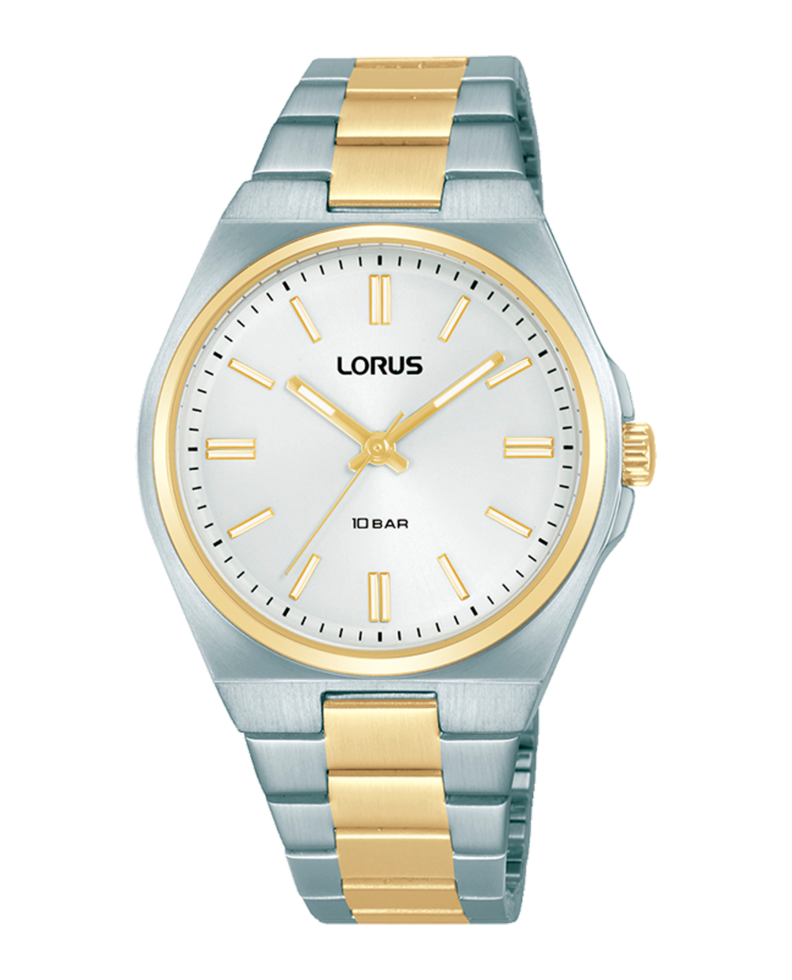 Mujer Reloj Bicolor 3 agujas esf blanca