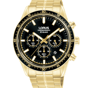 Hombre Crono. Brazalete Dorado Negro