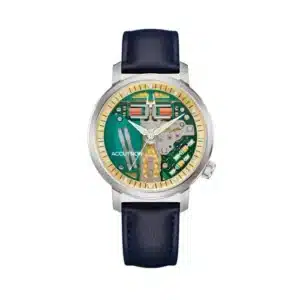 Accutron Spaceview 314 26A213 Hombre Diapasón Electrónico Super Titanio Esfera Verde Skeleton 39 mm