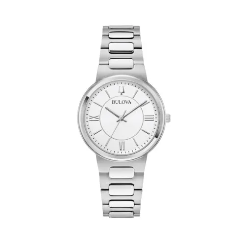 Bulova Classic 96L334 Mujer Cuarzo Acero Inoxidable Esfera Blanca 32 mm