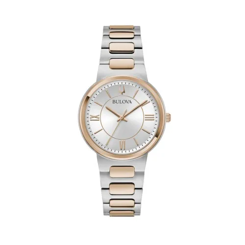 Bulova Classic 98L327 Mujer Cuarzo Acero Inoxidable Bicolor Esfera Plateada 32 mm