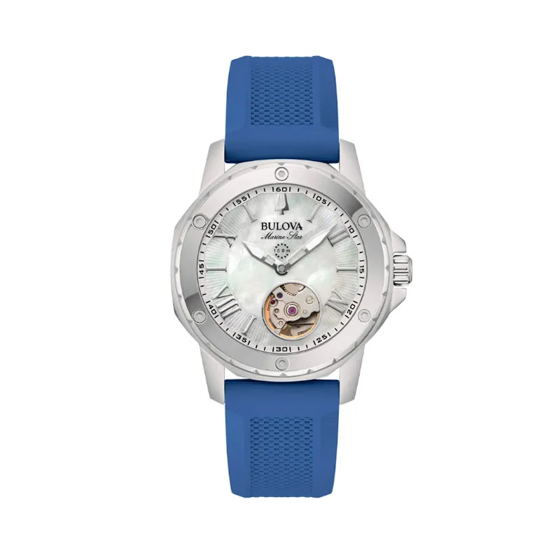 Bulova Marine Star Lady Automatic 96L324 Mujer Automático Acero Inoxidable Esfera Nácar 35 mm