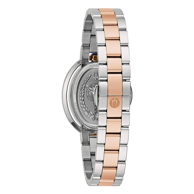 Bulova Marine Star 98L322 Mujer Automático Acero Inoxidable Bicolor Esfera Nácar Blanca Open Heart 35 mm - Imagen 2