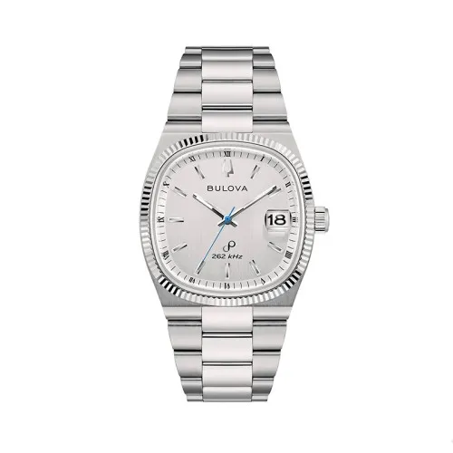 Bulova Super Seville 96B444 Hombre Precisionist 262 kHz Acero Inoxidable Esfera Blanco Plateado 37,5 mm